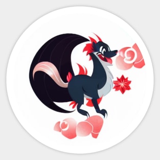 Red Moon Dragon Sticker